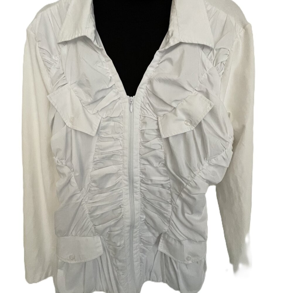 White Ruched Jacket XL - Picture 4 of 6